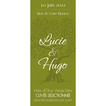 Mignonnettes huile d'olive personnalisées Mariage cadeaux invités Lucie