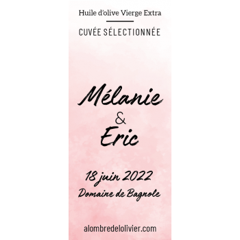 Mignonnettes huile d'olive personnalisées -cadeaux invités-modèle Mélanie