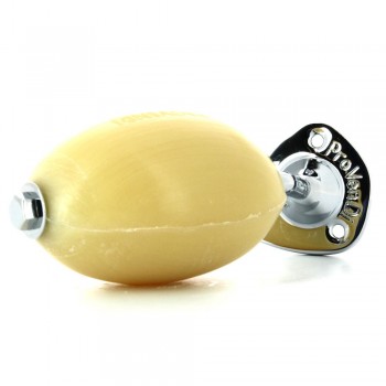 Porte-savon mural vintage en inox avec savon de Marseille à l’amande – Rechargeable