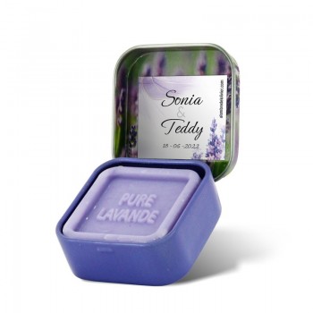 Savon personnalisé-modèle Sonia-cadeau invité mariage-baptême