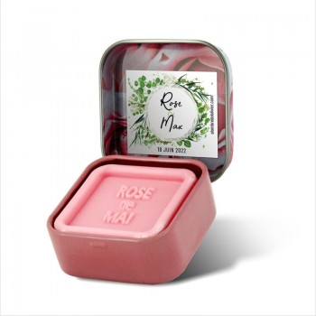 Savon personnalisé-modèle Rose-cadeau invité