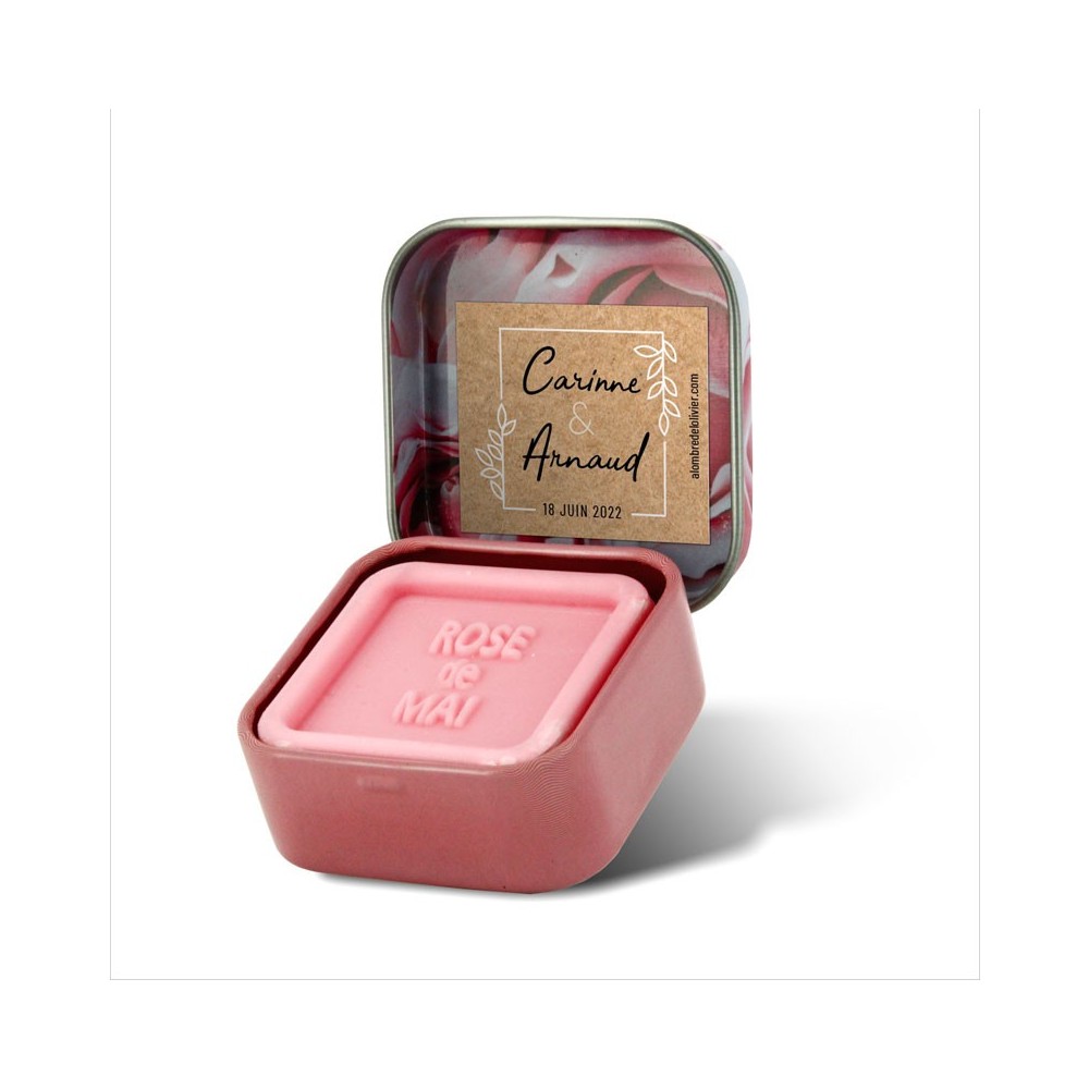 Savon personnalisé-cadeau invité-modèle Carinne-cadeau invité mariage