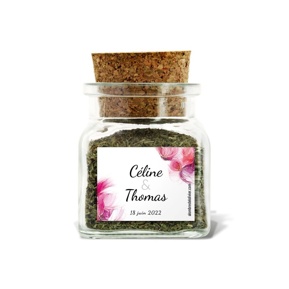 Pot d'herbes de Provence personnalisé-modèle Céline-cadeau mariage