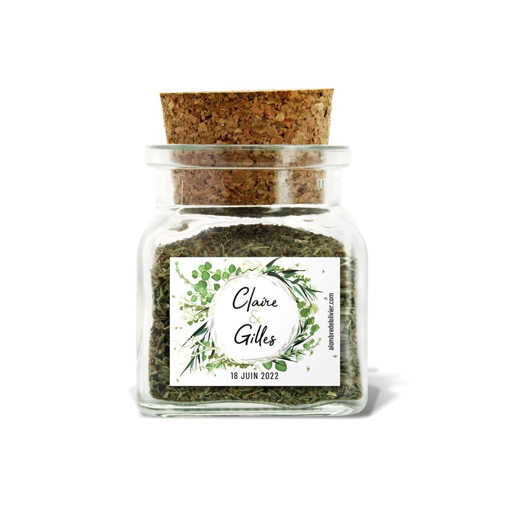 Pot d'herbes de Provence-cadeau invité personnalisé-modèle Claire