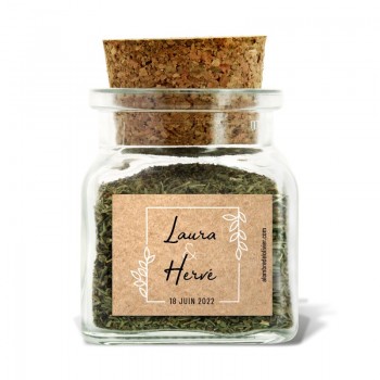 Pot d'herbes de Provence personnalisé-modèle Laura-cadeau mariage personnalisé - Mariage & Cadeaux