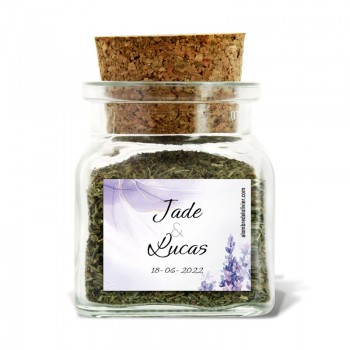 Pot d'herbes de Provence personnalisé-modèle Jade-cadeau invité mariage