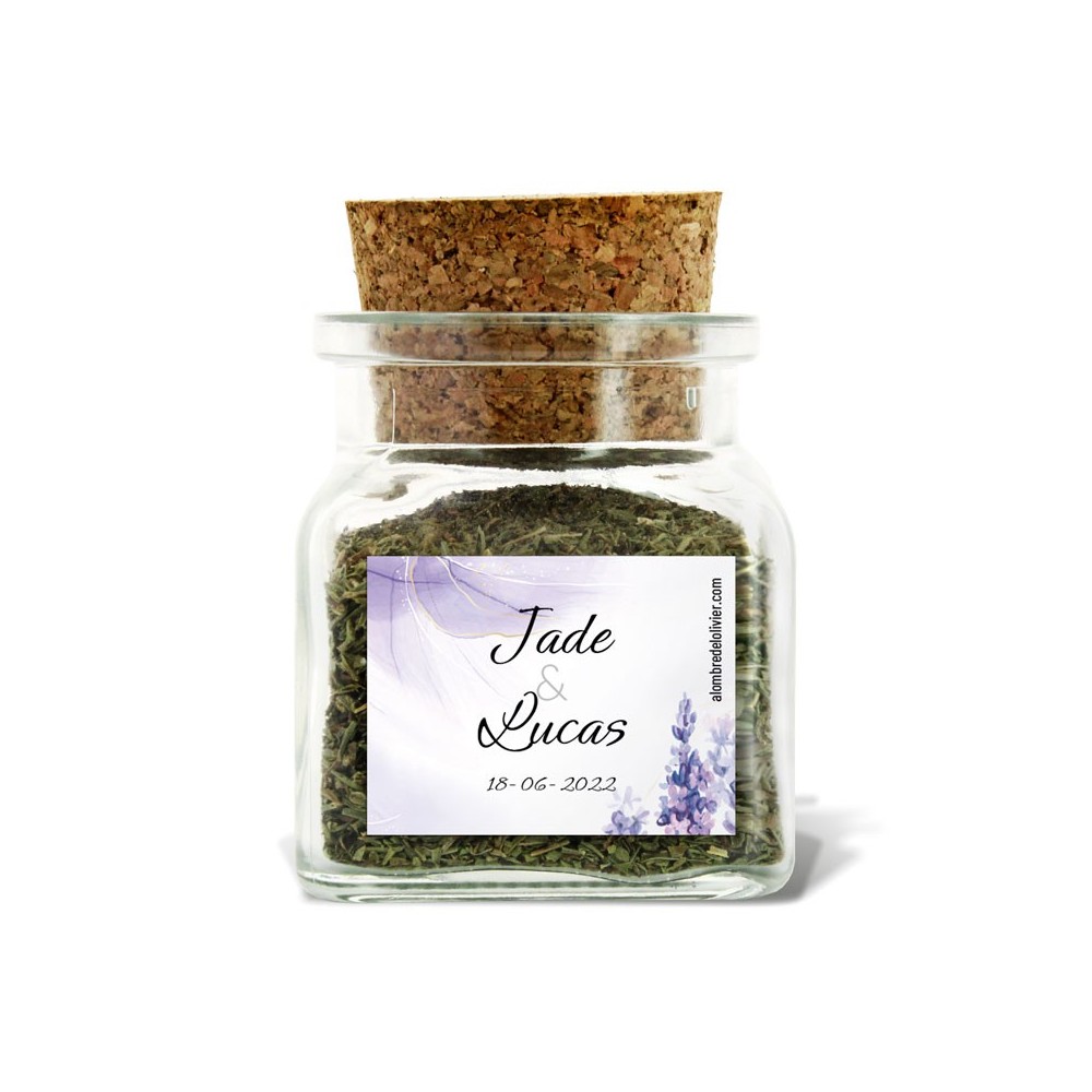 Pot d'herbes de Provence personnalisé-modèle Jade-cadeau invité mariage