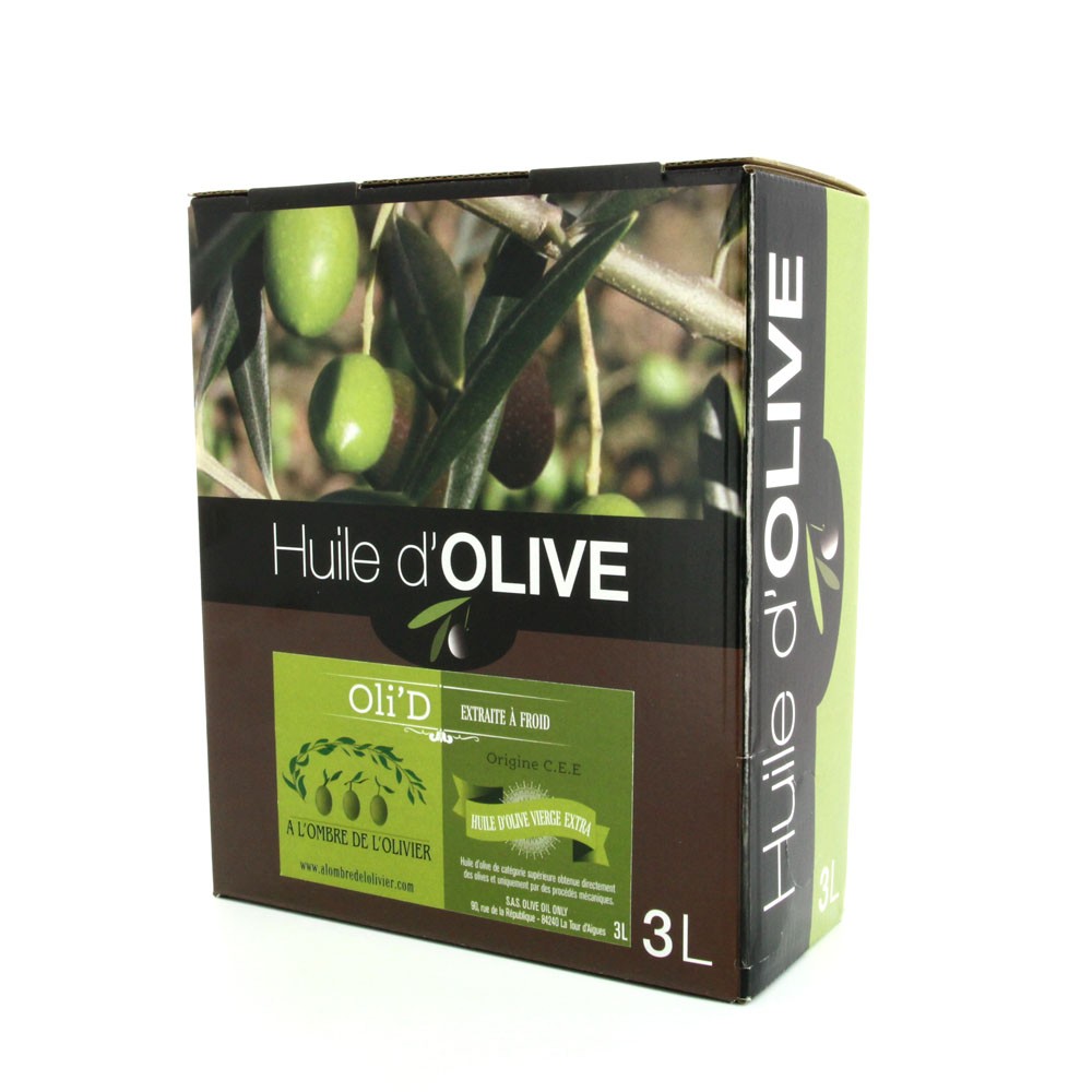 Bag in Box 3 litres Oli'D Huile d'olive fruité vert