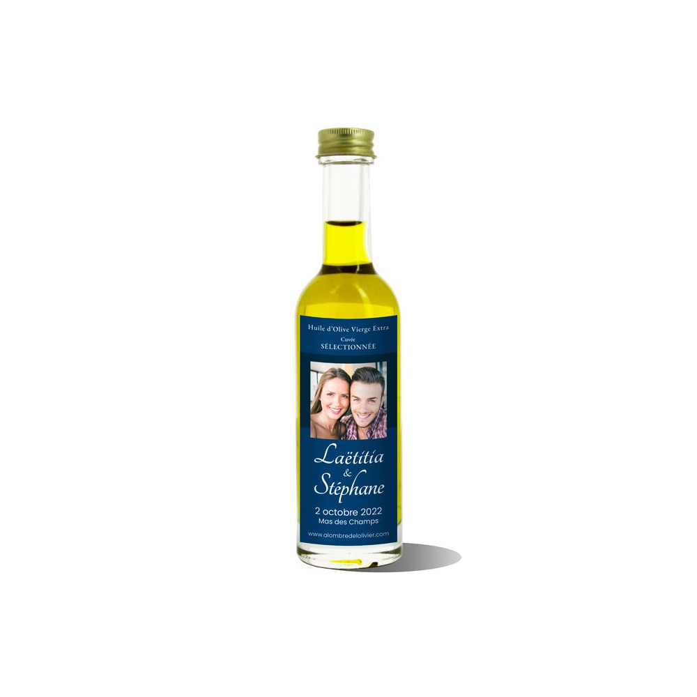 Mignonnettes huile d'olive personnalisées-modèle Laetitia-cadeau invité