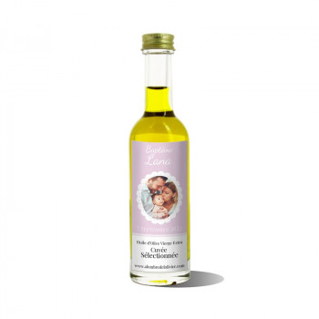 Mignonnettes huile d'olive personnalisées-modèle de Baptême fille "Lana" - Mignonnettes d'huile d'olive personnalisées