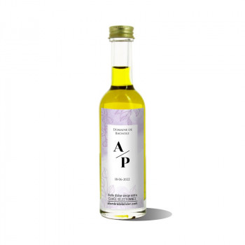 Mignonnettes d'huile d'olive personnalisées-modèle initiales mariés A&P - Mariage & Cadeaux