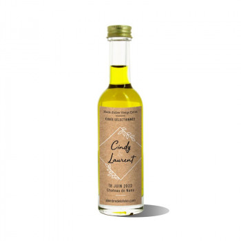 Mignonnettes huile d'olive personnalisées-modèle Cindy - Mignonnettes d'huile d'olive personnalisées