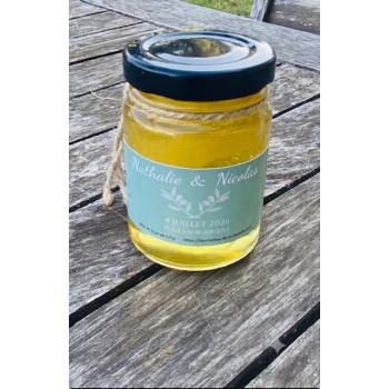 Pot de miel de Lavande personnalisé- Cadeau invité-125g-A l'Ombre de l'Olivier