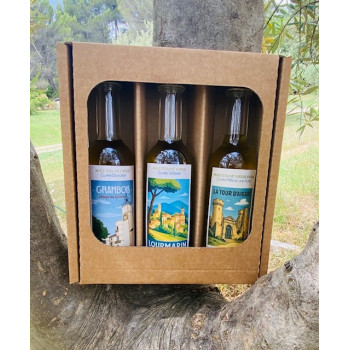 Coffret de Mignonnettes d'Huile d'Olive Provençale - Édition "Beaux Villages" (3 x 5cl)-A l'Ombre de l'Olivier